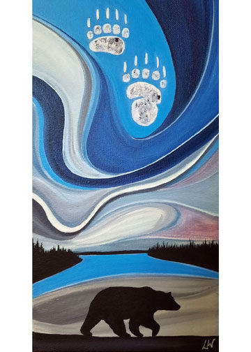 Bear and Tracks Art Card